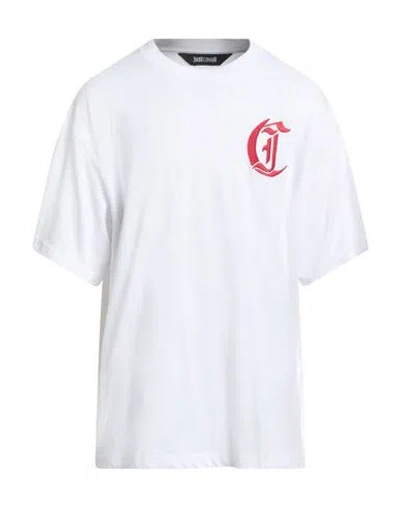 Just Cavalli Man T-shirt White Size 3xl Cotton