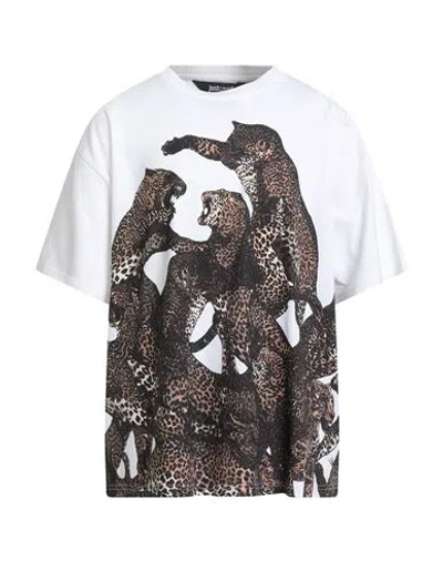 Just Cavalli Man T-shirt White Size 3xl Cotton