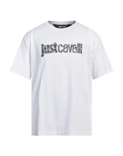 Just Cavalli Man T-shirt White Size L Cotton