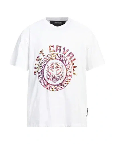 Just Cavalli Man T-shirt White Size L Cotton