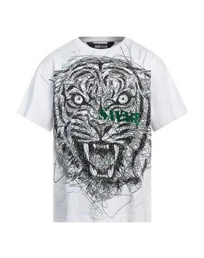 Just Cavalli Man T-shirt White Size Xl Cotton