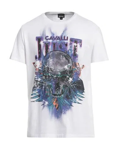 Just Cavalli Man T-shirt White Size M Cotton