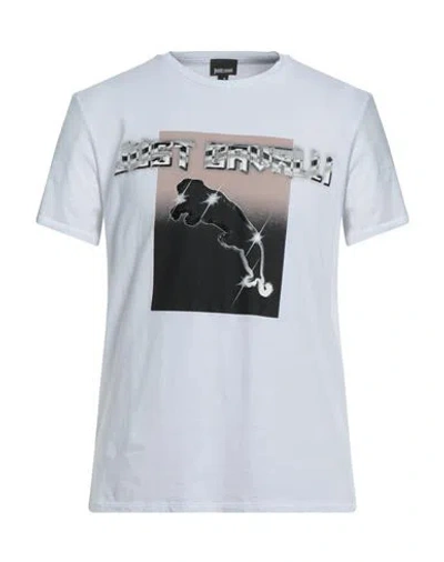 Just Cavalli Man T-shirt White Size M Cotton