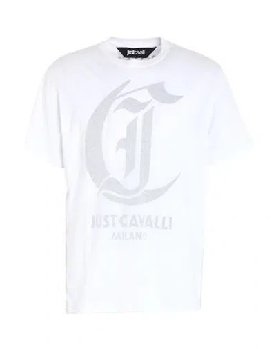 Just Cavalli Man T-shirt White Size Xxl Cotton