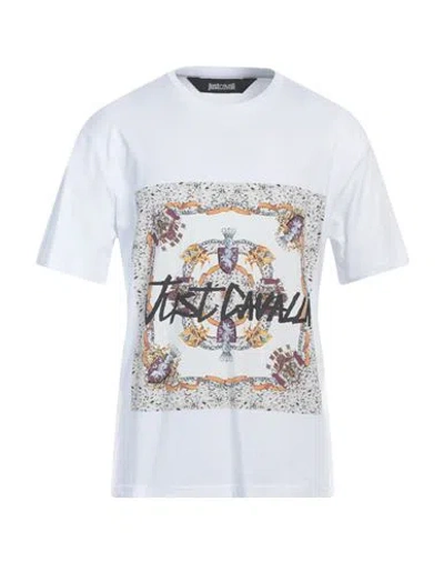 Just Cavalli Man T-shirt White Size Xxl Cotton