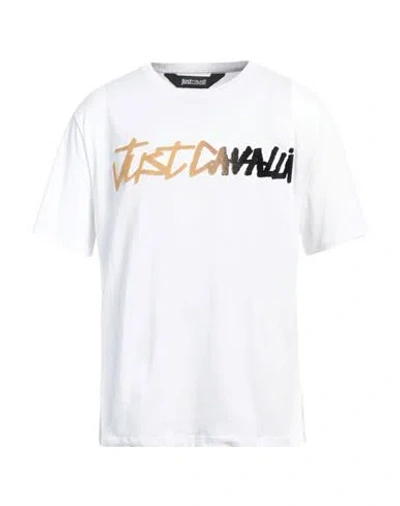 Just Cavalli Man T-shirt White Size Xl Cotton
