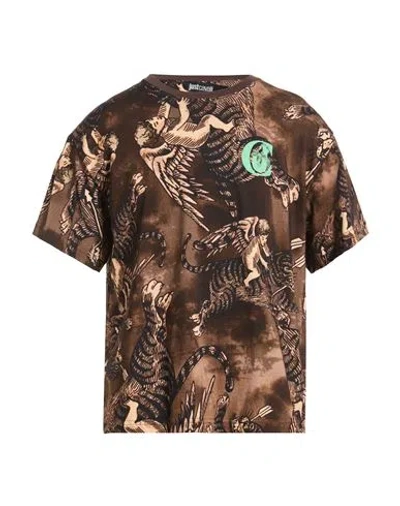Just Cavalli Man T-shirt Brown Size 3xl Cotton