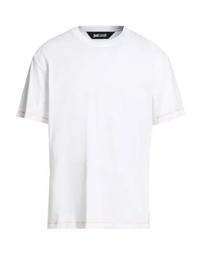 Just Cavalli Man T-shirt White Size 3xl Cotton