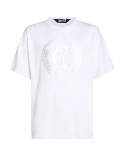 Just Cavalli Man T-shirt White Size 3xl Cotton