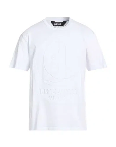 Just Cavalli Man T-shirt White Size M Cotton