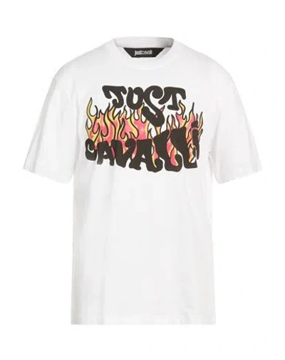 Just Cavalli Man T-shirt White Size Xxl Cotton