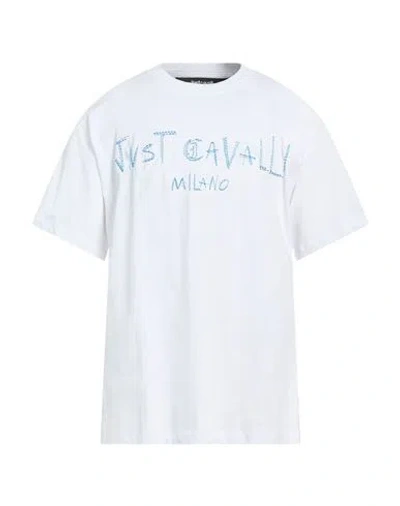 Just Cavalli Man T-shirt White Size Xxl Cotton