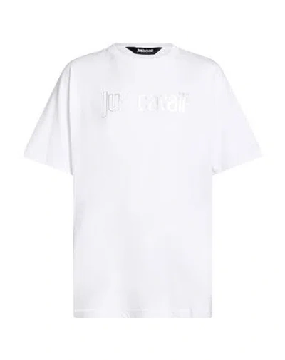 Just Cavalli Man T-shirt White Size Xxl Cotton