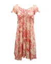 Just Cavalli Marble Print Midi Dress In Pink Viscose In Pink