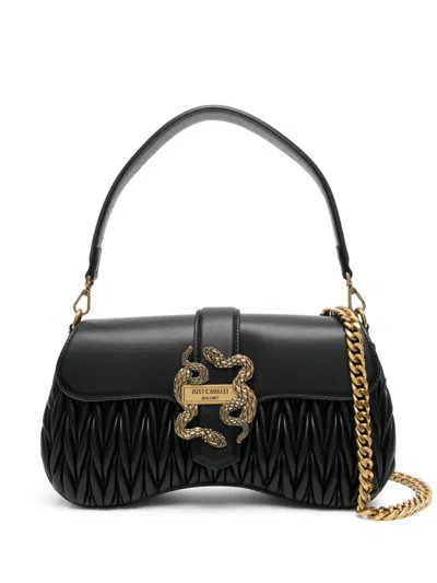 Just Cavalli Matelassé Shoulder Bag In Black