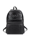 JUST CAVALLI MEN'S LOGO TEXTURED LEATHER BACKPACK