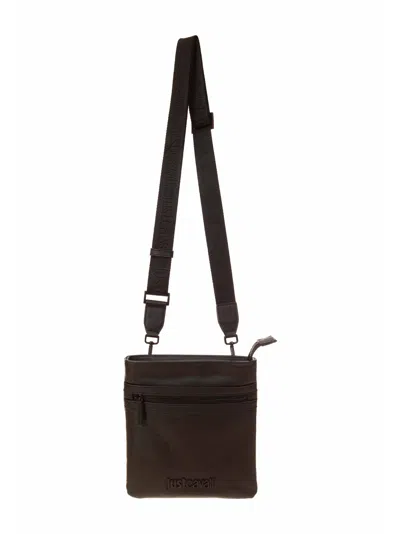 Just Cavalli Mens Cross-body Bag In Black