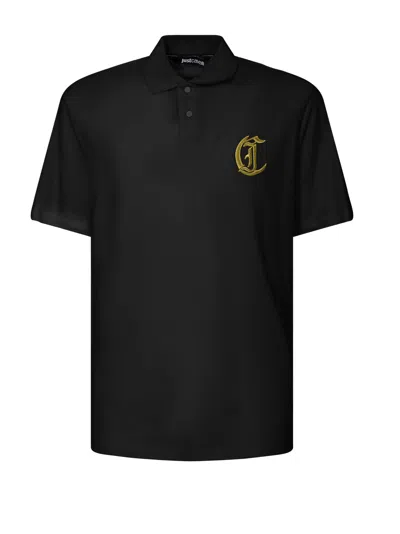 Just Cavalli Mens Polo Shirt In Black