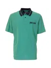 Just Cavalli Logo-embroidered Polo Shirt In Green