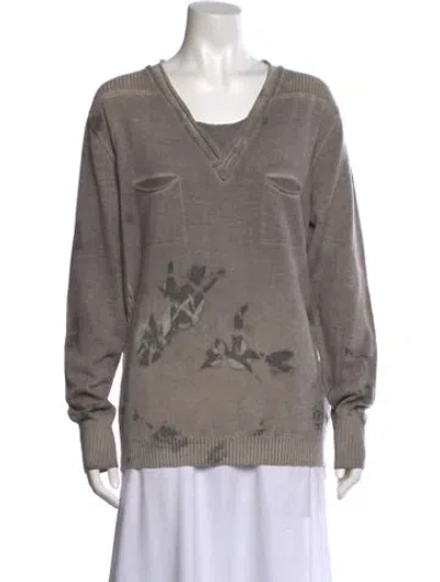 Pre-owned Just Cavalli Merino Wool Cowl Neck Sweater In Gray