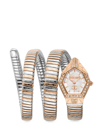 Just Cavalli Mesmerizing Snake-shaped 23mm Watch In White