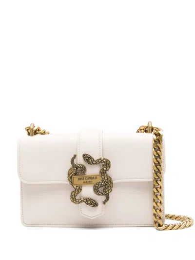 Just Cavalli Metallic-snake Shoulder Bag In Neutrals