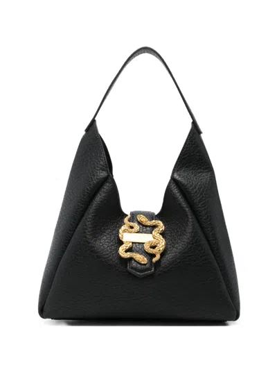 Just Cavalli Metallic-embellished Shoulder Bag In Black