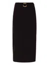 Just Cavalli Midi Pencil Skirt With Ring Detail In Black