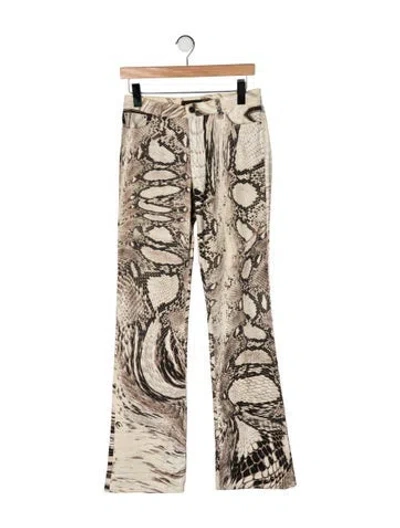 Pre-owned Just Cavalli Mid-rise Flared Jeans In Neutral