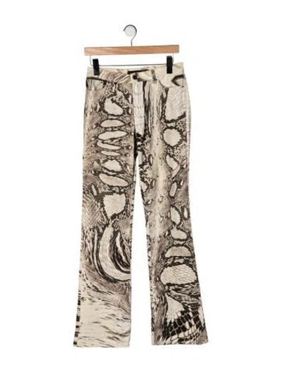 Pre-owned Just Cavalli Mid-rise Flared Jeans In Neutrals
