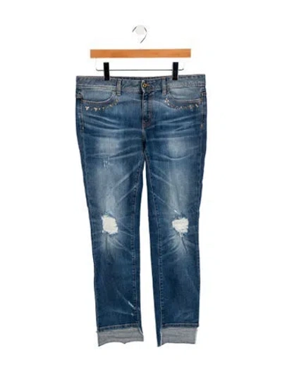 Pre-owned Just Cavalli Mid-rise Straight Leg Jeans In Blue
