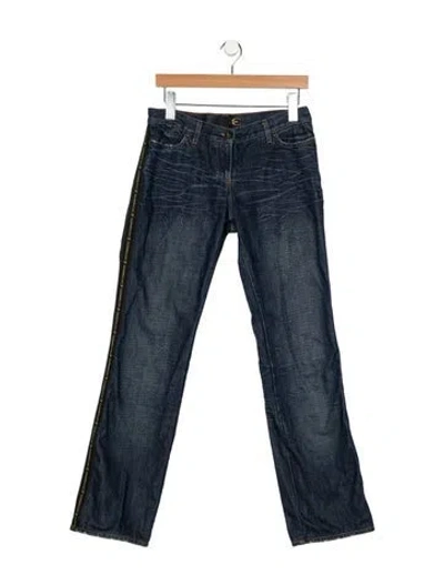Pre-owned Just Cavalli Mid-rise Straight Leg Jeans In Blue