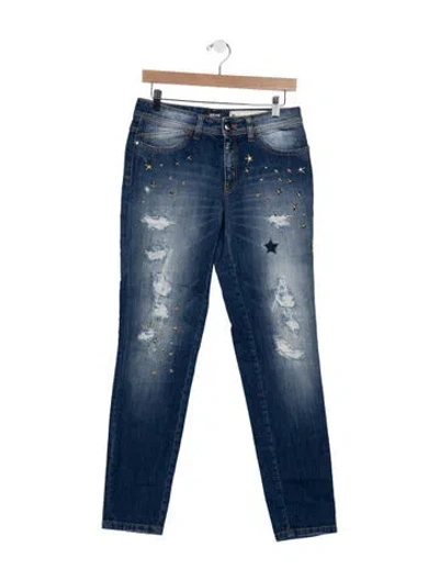Pre-owned Just Cavalli Mid-rise Straight Leg Jeans In Blue