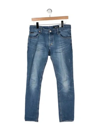 Pre-owned Just Cavalli Mid-rise Straight Leg Jeans In Blue