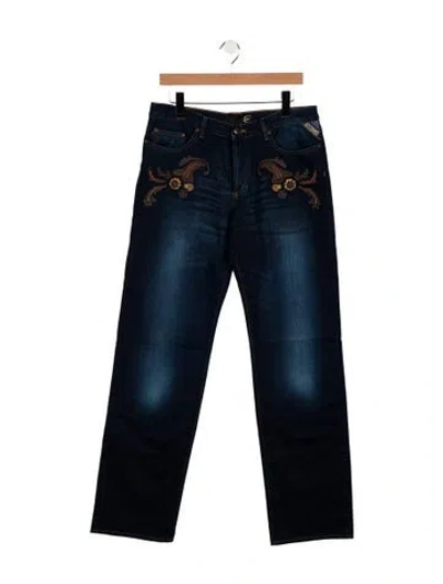 Pre-owned Just Cavalli Mid-rise Straight Leg Jeans In Blue