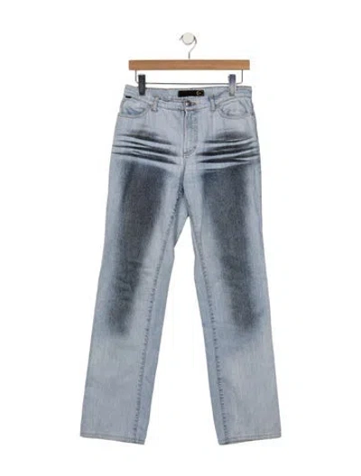 Pre-owned Just Cavalli Mid-rise Straight Leg Jeans In Blue