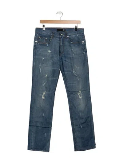 Pre-owned Just Cavalli Mid-rise Straight Leg Jeans In Blue