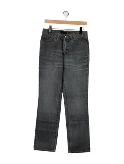 Pre-owned Just Cavalli Mid-rise Straight Leg Jeans In Gray