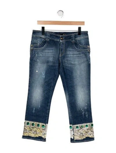 Pre-owned Just Cavalli Mid-rise Straight Leg Jeans W/ Tags In Blue