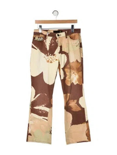 Pre-owned Just Cavalli Mid-rise Wide Leg Jeans In Yellow