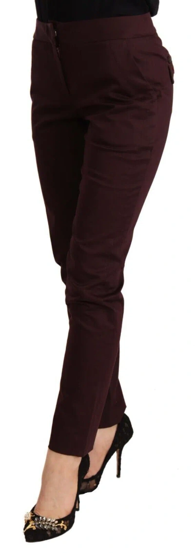 Just Cavalli Mid-waist Skinny Trousers In Purple