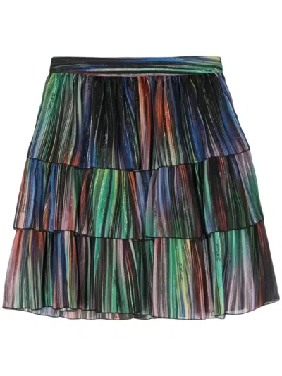 Just Cavalli Ruffled Striped Skirt In Multicolour
