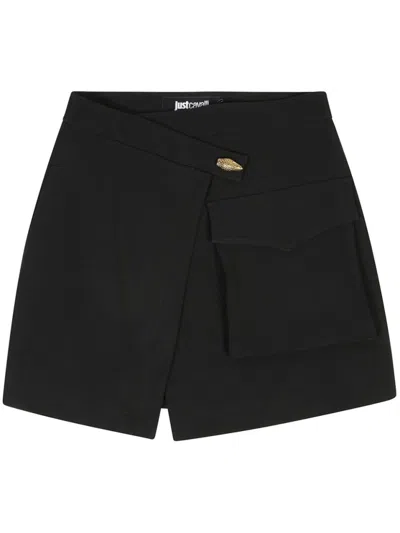 JUST CAVALLI JUST CAVALLI MINI SKIRT WITH UNIQUE POCKET DETAIL AND GOLD ACCENT