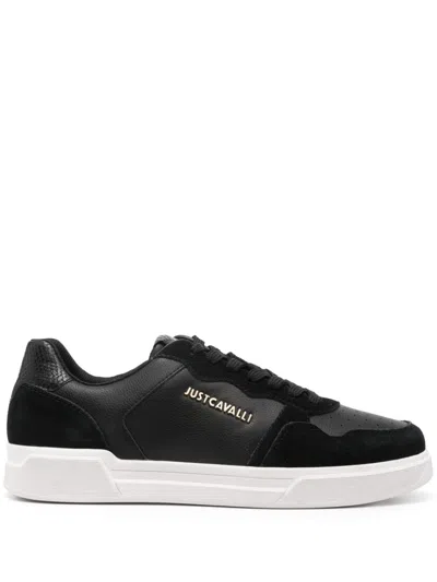 Just Cavalli Minimal Dis. 4 Sneakers In Black