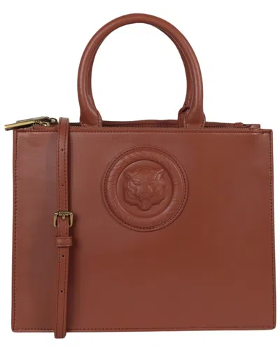 Just Cavalli Monochromatic Logo Shoulder Bag In Brown