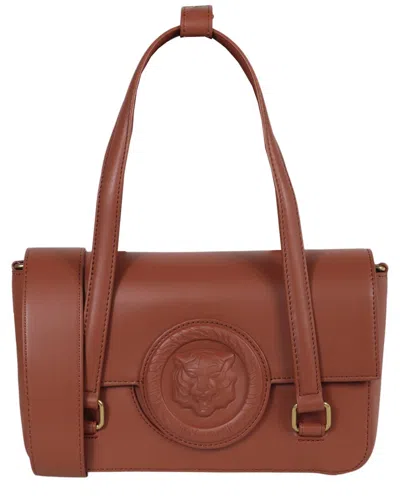 Just Cavalli Monochromatic Logo Small Shoulder Bag In Brown