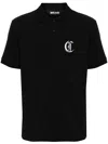 Just Cavalli Monogram-embroidery Polo Shirt In Black