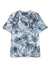 Just Cavalli Monogram Jungle-print T-shirt In 蓝色