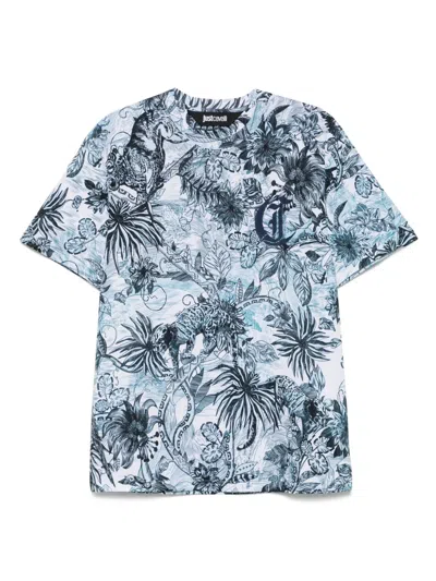 JUST CAVALLI MONOGRAM JUNGLE-PRINT T-SHIRT