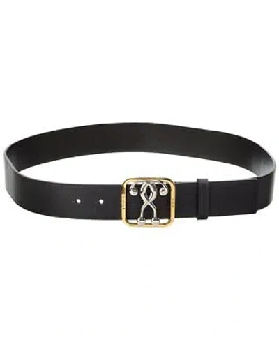 Pre-owned Just Cavalli Moschino Leather Belt Men's In Black